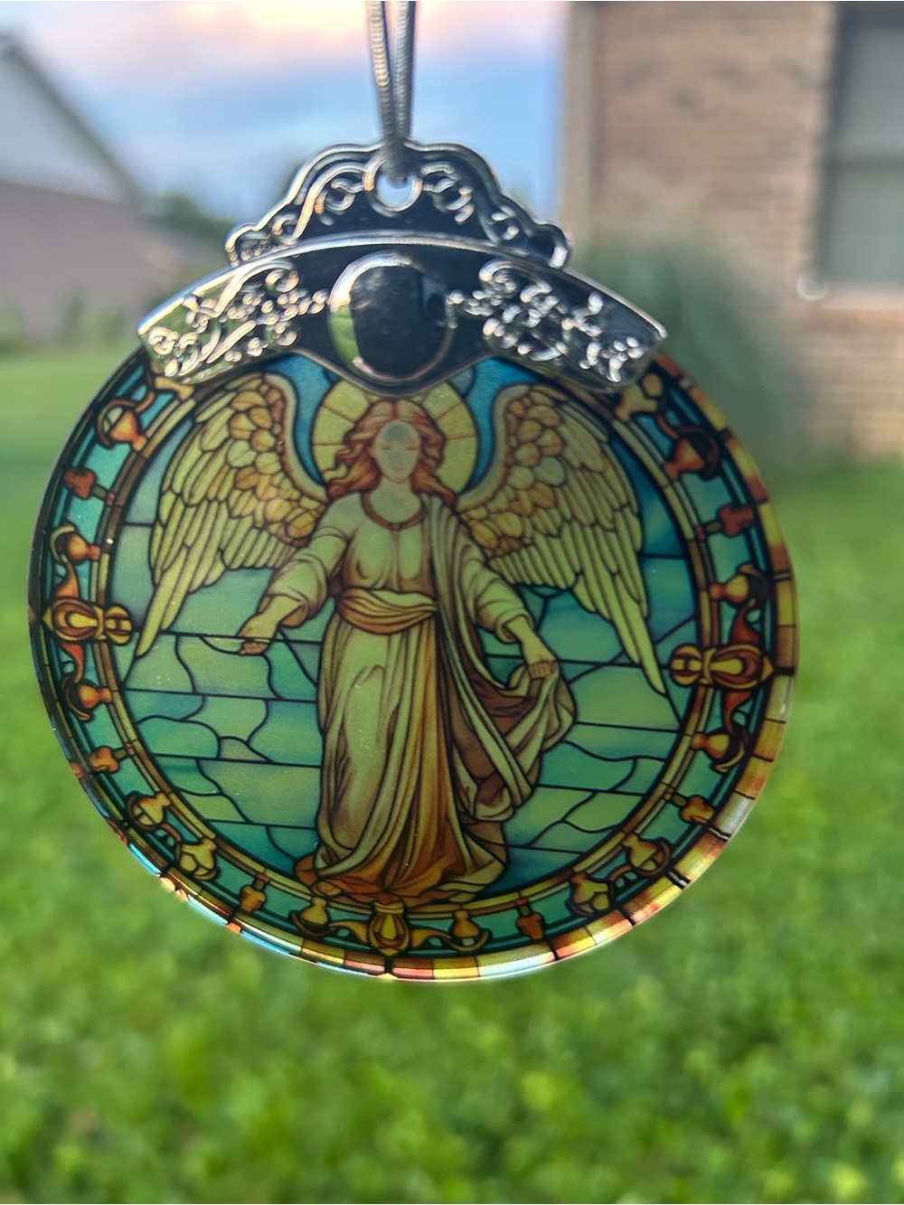 Stained Glass Angel Sun Catcher NIB